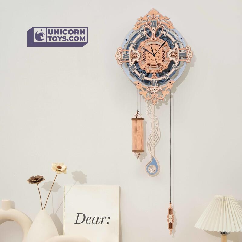 Romantic Notes Wall Clock | Robotime ROKR LC701 Time Art Mechanical Puzzle Kit