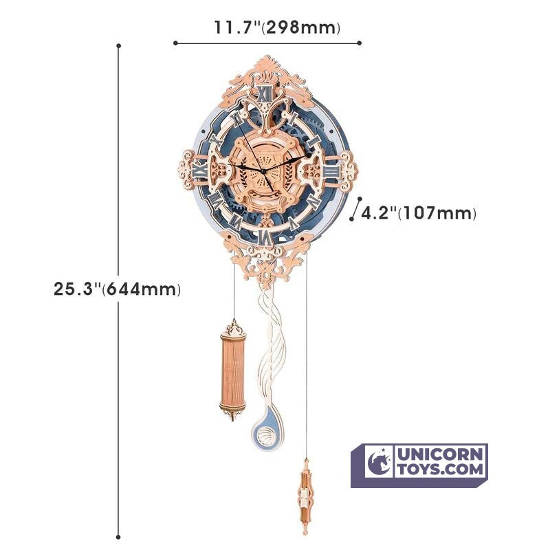 Romantic Notes Wall Clock | Robotime ROKR LC701 Time Art Mechanical Puzzle Kit