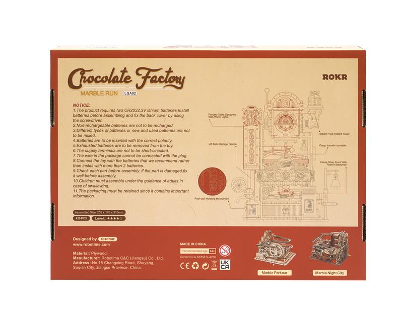 Marble Chocolate Factory | Mechanical Candy Maze Machine | Robotime ROKR LGA02 Marble Run Puzzle Kit