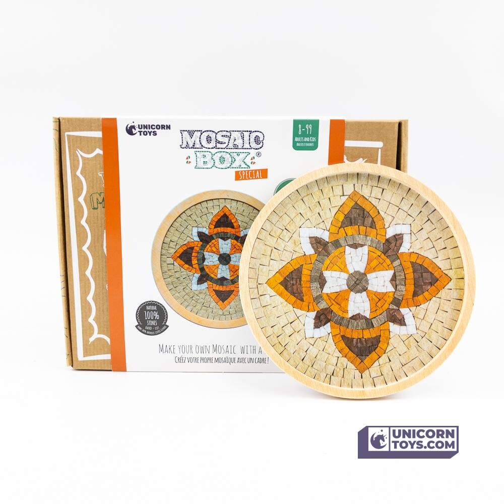 Avignon Medallion 6 Mosaic Box | Natural Stone Mosaic Art DIY Kit