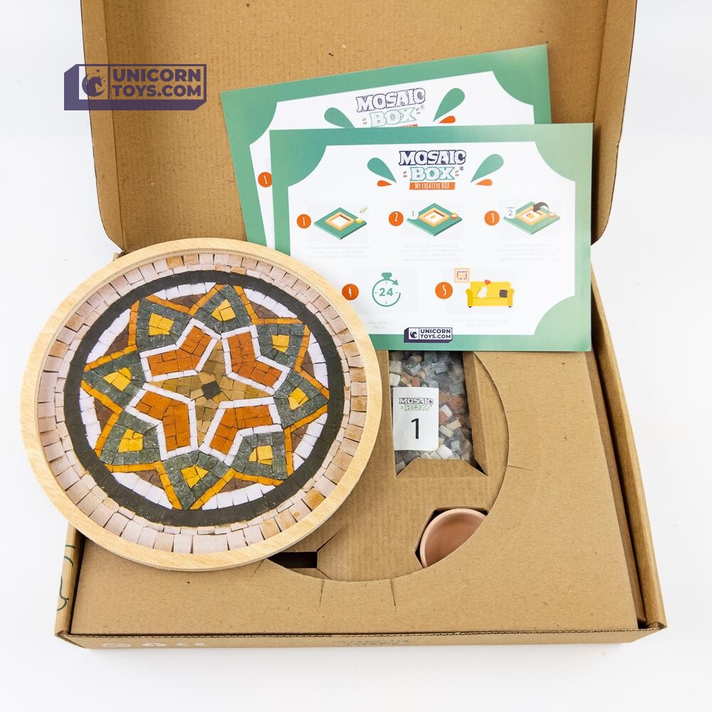 Mandala Medallion 3 Mosaic Box | Natural Stone Mosaic Art DIY Kit