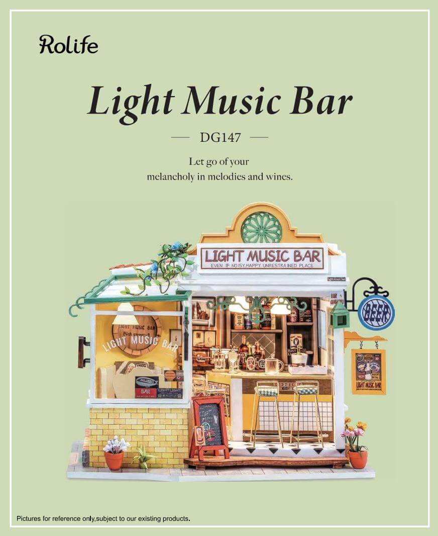 RDG147 - Light Music Bar | Robotime DG147 DIY 1:24 Dollhouse Manual