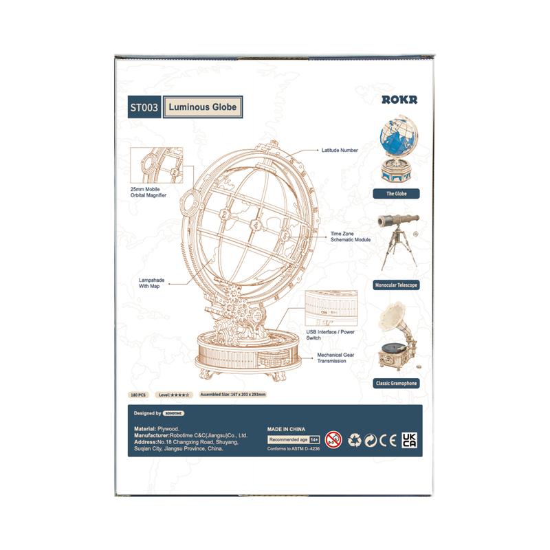 Luminous Globe | Robotime ROKR ST003 Curious Discovery Mechanical Puzzle Kit