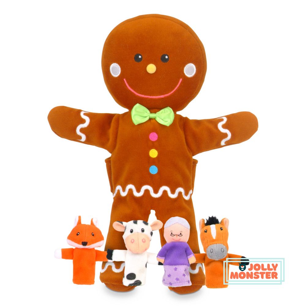 Gingerbread Man Hand and Finger Puppet Set