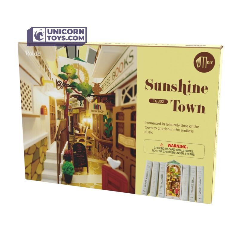 Sunshine Town | Robotime Rolife TGB02 DIY Miniature Book Nook Kit