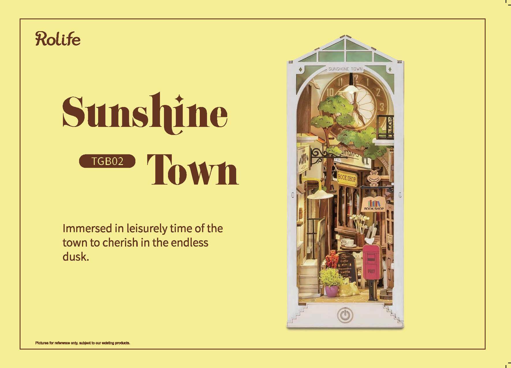 RTGB02 - Sunshine Town | Robotime Rolife TGB02 DIY Miniature Book Nook Manual