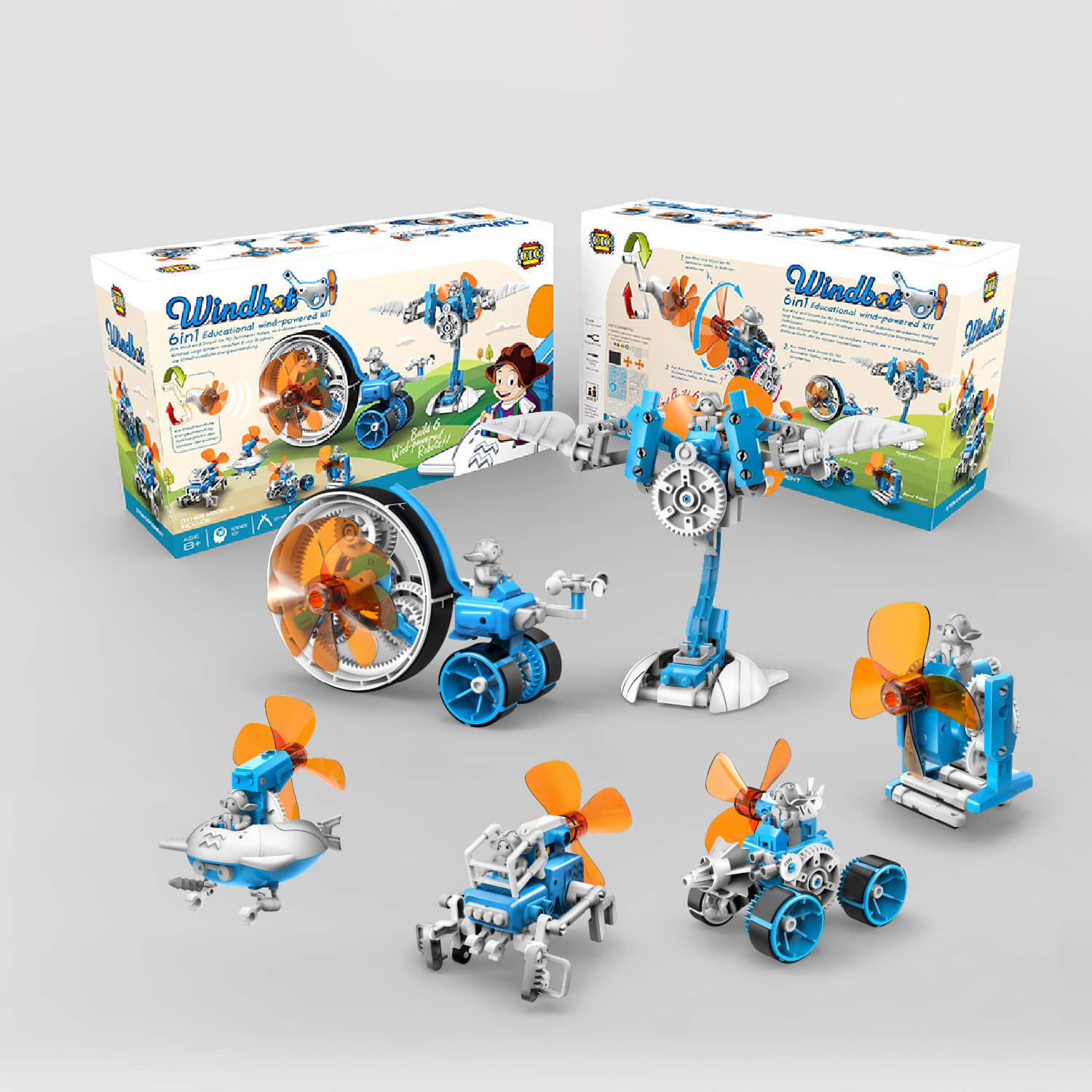 CIC Kits Windbots 6 in 1 Wind-powered Science Kit STEM Toy 10 ...