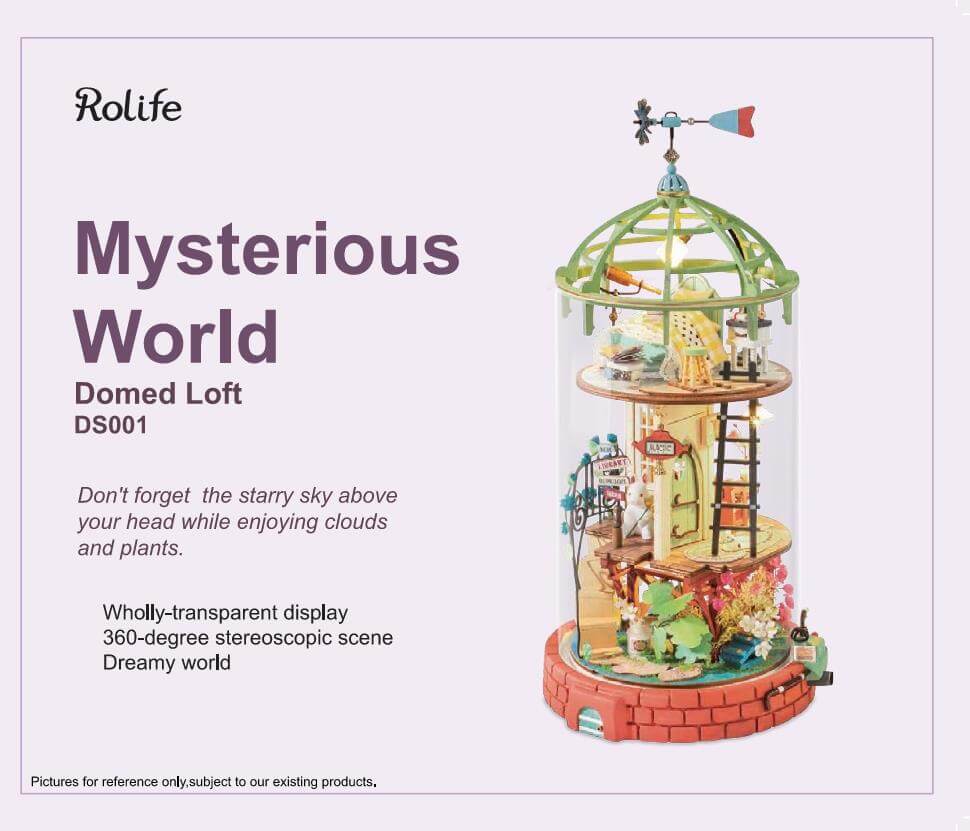 RDS001 - Domed Loft | Robotime DIY 1:24 Glass Miniature Dollhouse Manual
