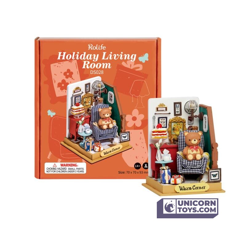 Holiday Living Room | Robotime Rolife Tiny DS028 DIY Dollhouse Miniatures Kit
