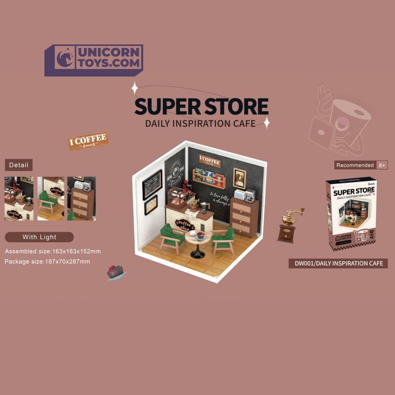 Daily Inspiration Cafe | Rolife Super Creator DW001 DIY Stackable Dollhouse Miniatures Kit