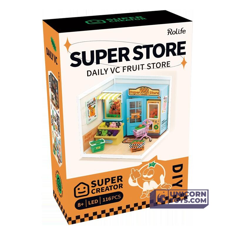 Super Fruit Store | Rolife Super Creator DW003 DIY Stackable Dollhouse Miniatures Kit