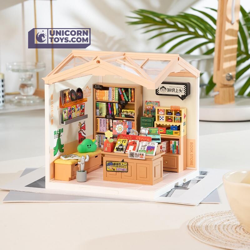Fascinating Book Store | Rolife Super Creator DW004 DIY Stackable Dollhouse Miniatures Kit