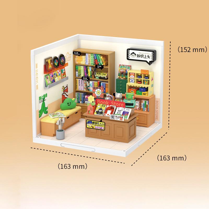 Fascinating Book Store | Rolife Super Creator DW004 DIY Stackable Dollhouse Miniatures Kit