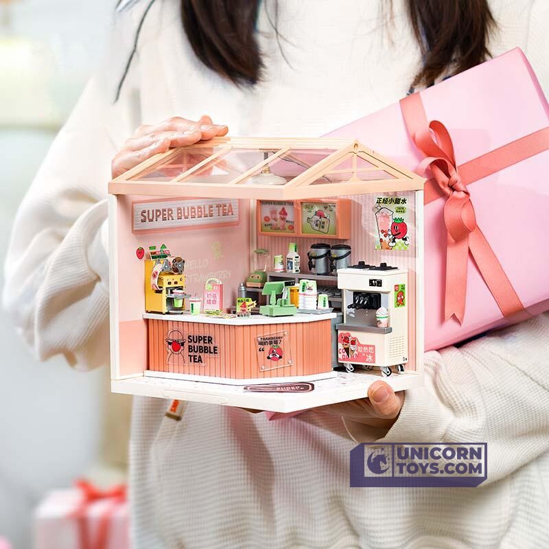 Double Joy Bubble Tea | Rolife Super Creator DW006 DIY Stackable Dollhouse Miniatures Kit