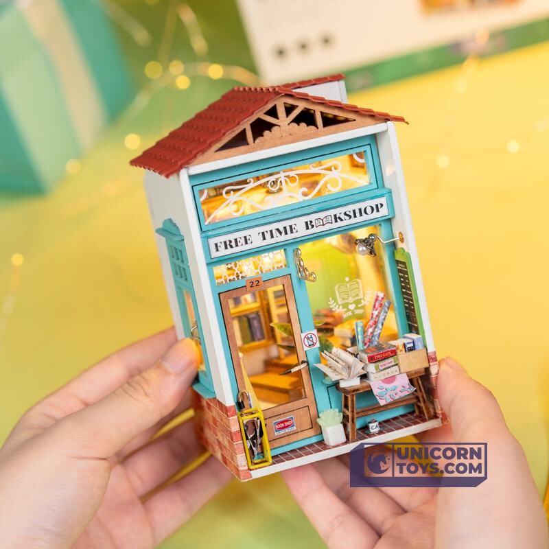 Mini Town Dollhouse Robotime Rolife DS008/009/010/011/012/013 DIY Dollhouse Miniatures Collection