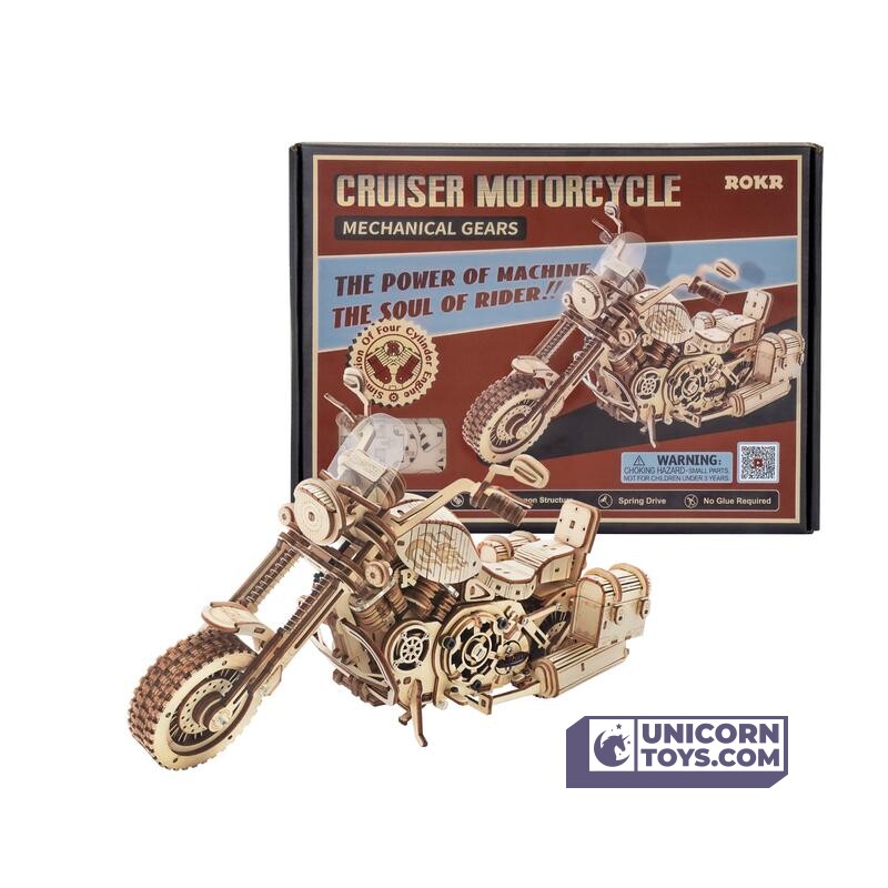 Cruiser Motorcycle | Robotime ROKR LK504 Mechanical Gears Puzzle Kit