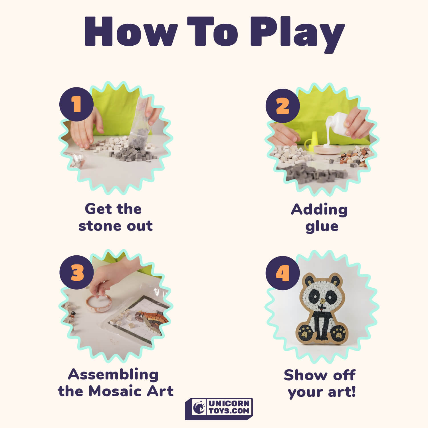 Panda Mosaic Box | Natural Stone Mosaic Art DIY Kit