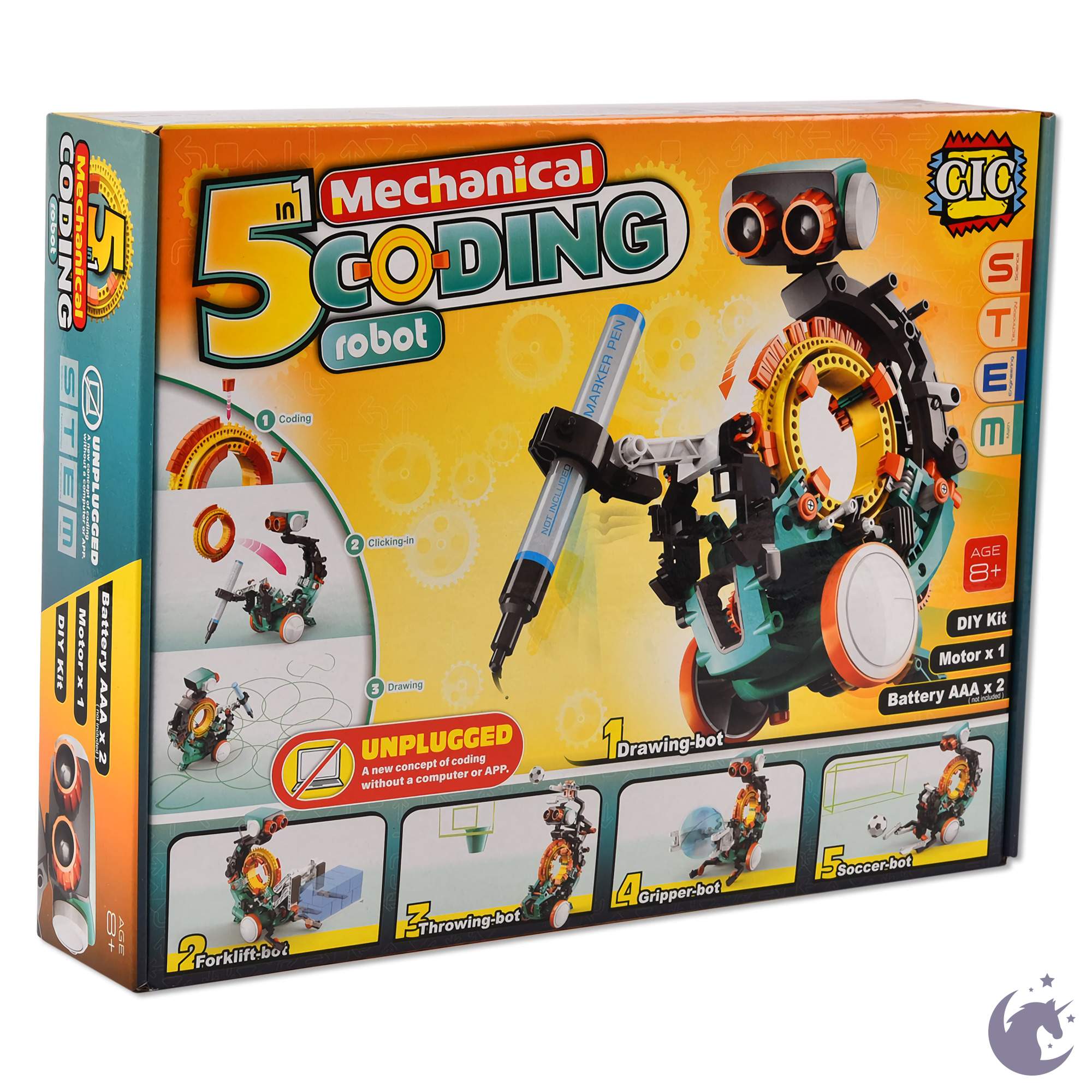 Programming Toy Kit CIC Kits 5 in 1 Mechanical Coding Robot STEM Programming Toy Age 10 ...