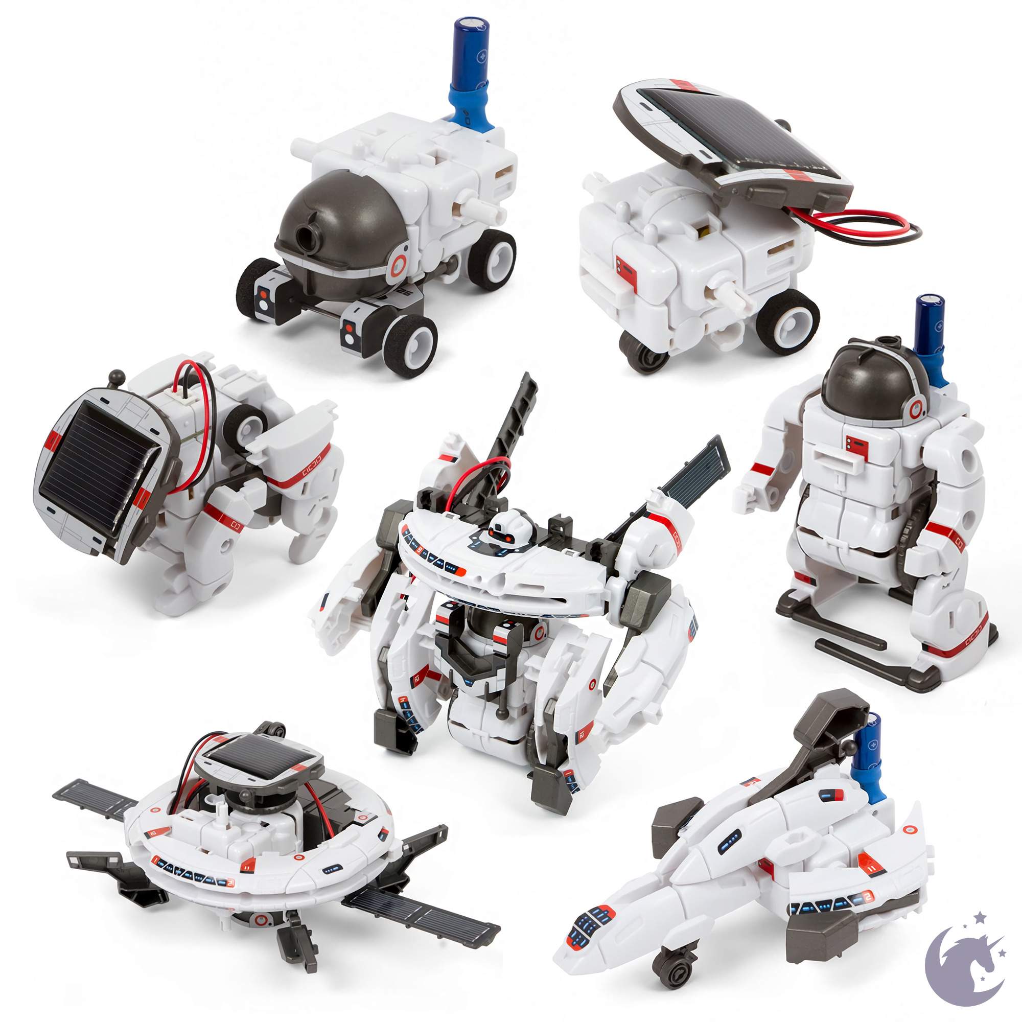 unicorntoys cic kits 7 in 1 solar rechargeable space fleet educational robot kit engineering stem toys for kids CIC21-647