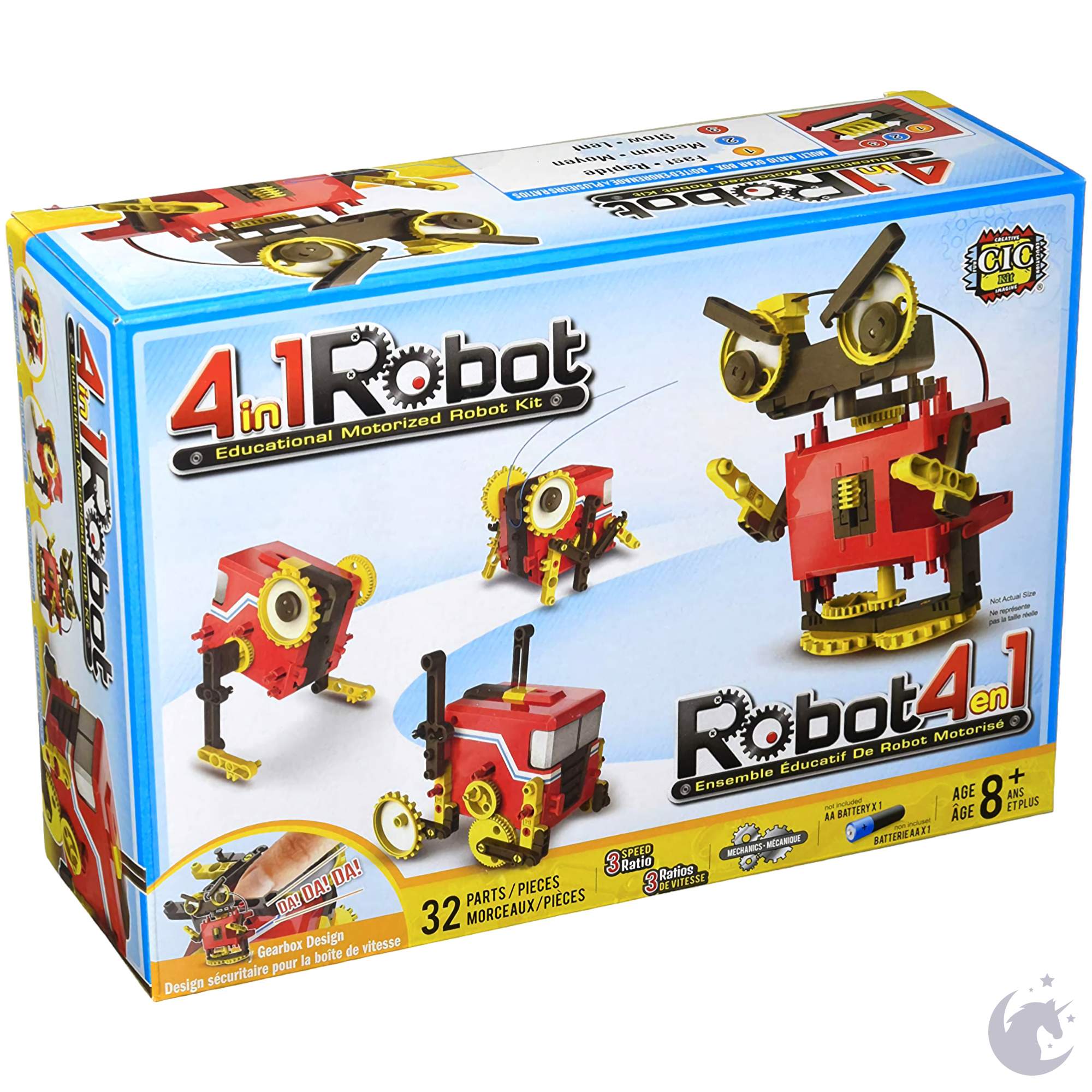 unicorntoys cic kits 4 in 1 motorized educational robot kit engineering stem toys for kids CIC21-891