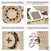 unicorntoys robotime rokr treasure box diy mechanical model building 3d wooden puzzle kit birthday gifts for teen LK502