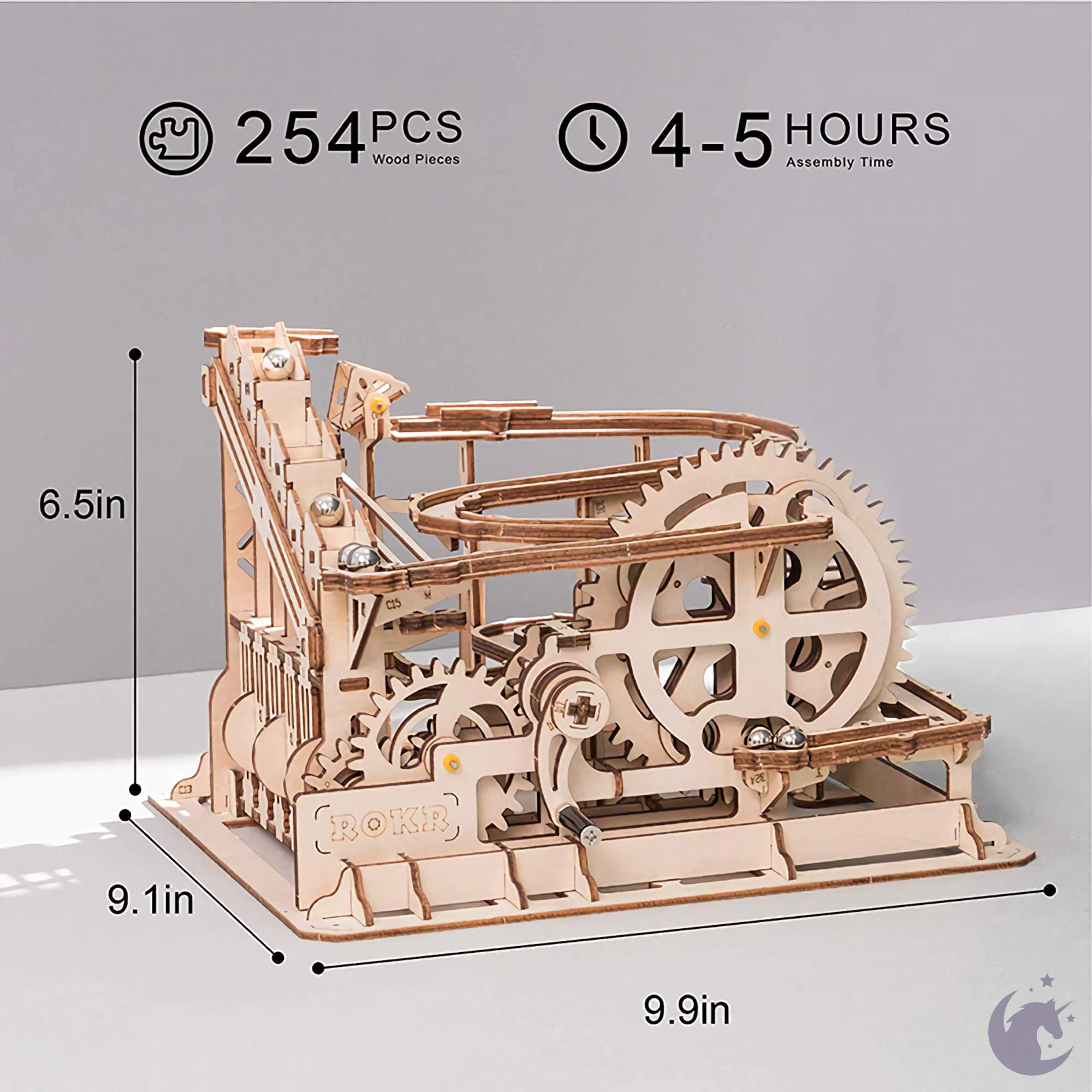 unicorntoys robotime rokr diy marble run marble explorer magic crash waterwheel coaster 3d wooden puzzle kit birthday gifts for kids LG503