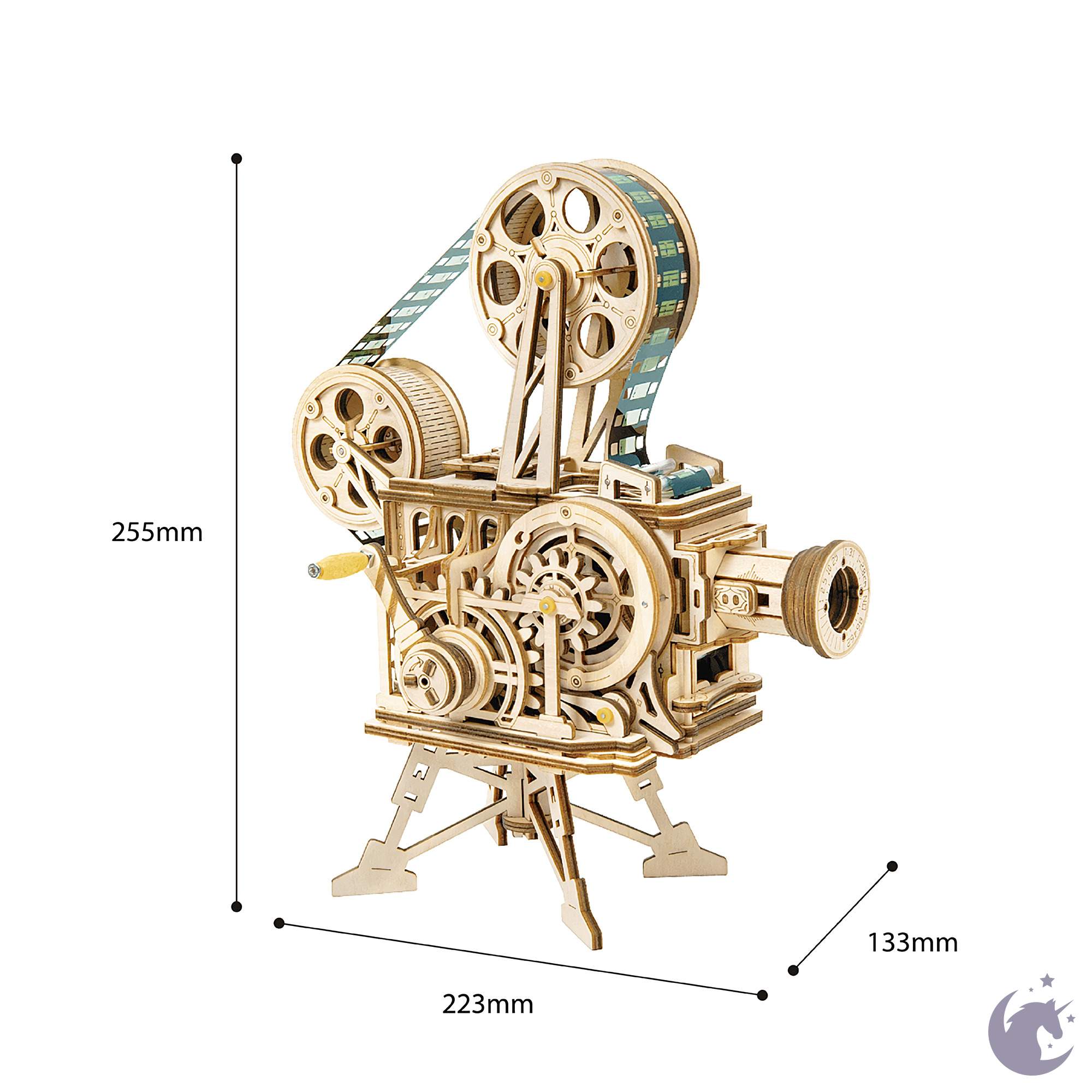 unicorntoys robotime rokr vintage vitascope diy mechanical model building 3d wooden puzzle kit birthday gifts for teen LK601