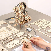 unicorntoys robotime rokr vintage vitascope diy mechanical model building 3d wooden puzzle kit birthday gifts for teen LK601