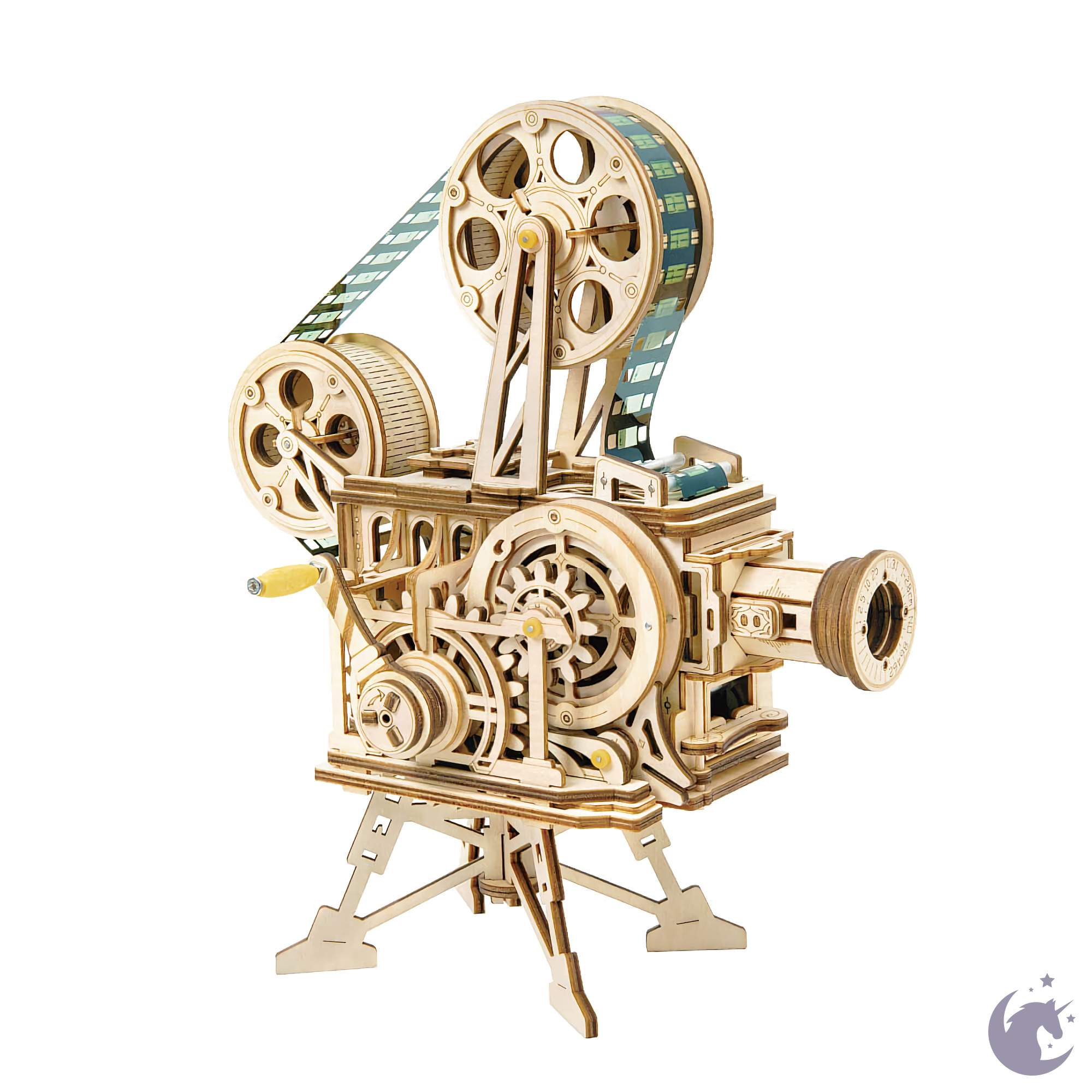 unicorntoys robotime rokr vintage vitascope diy mechanical model building 3d wooden puzzle kit birthday gifts for teen LK601