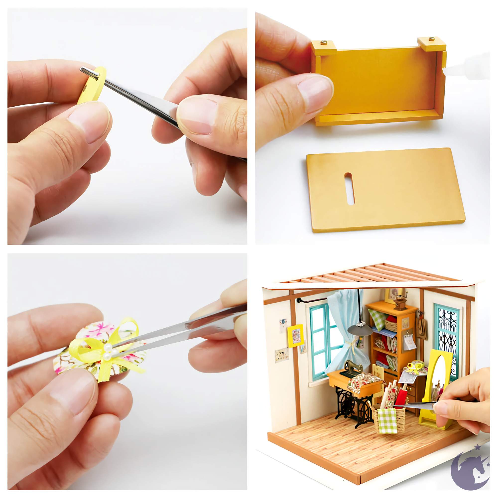 unicorntoys rolife robotime diy miniature dollhouse dg101 Lisa's Tailor Room diorama craft kit