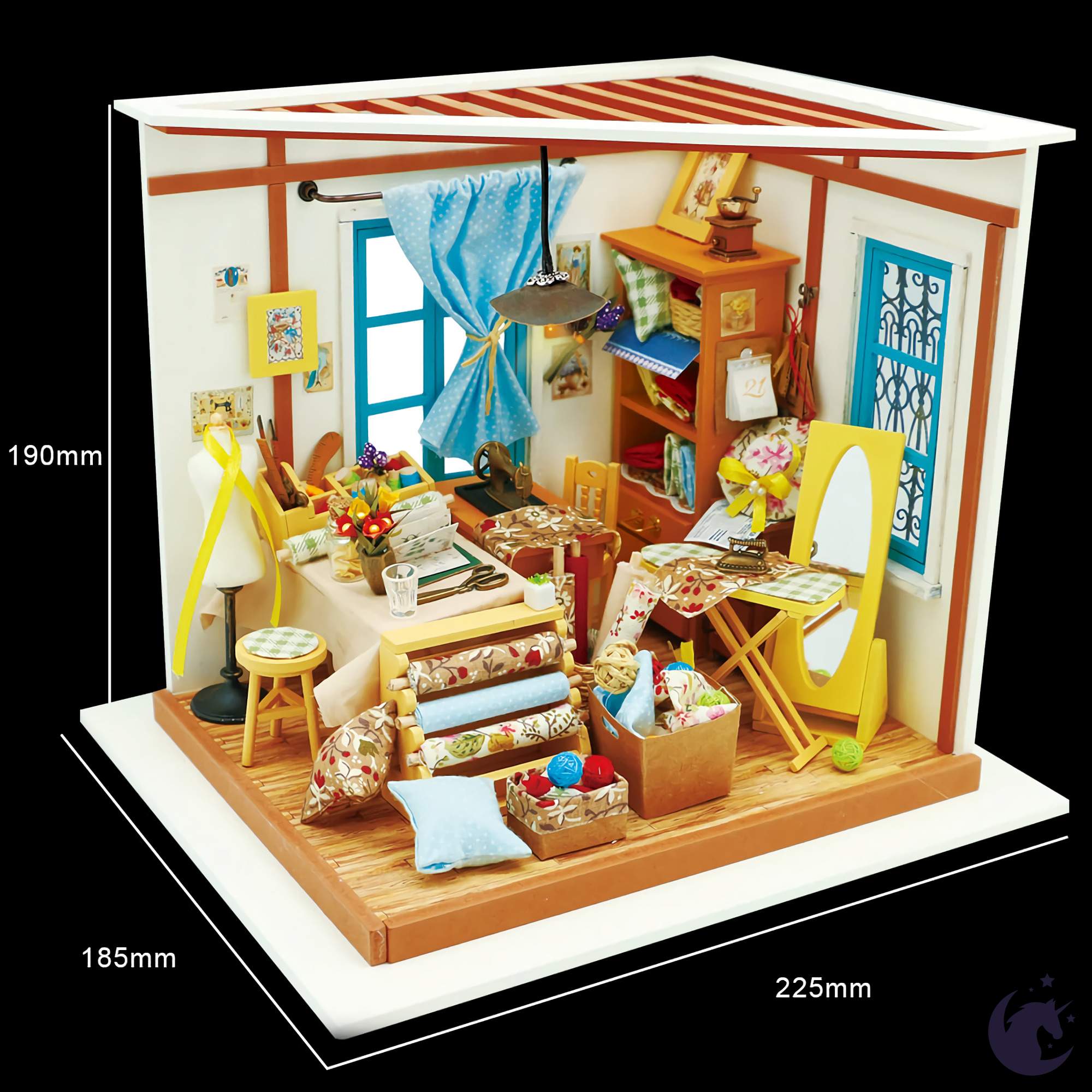 unicorntoys rolife robotime diy miniature dollhouse dg101 Lisa's Tailor Room diorama craft kit