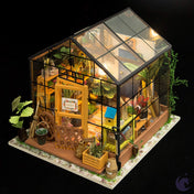 unicorntoys rolife robotime diy miniature dollhouse dg104 Cathy's greenhouse diorama craft kit