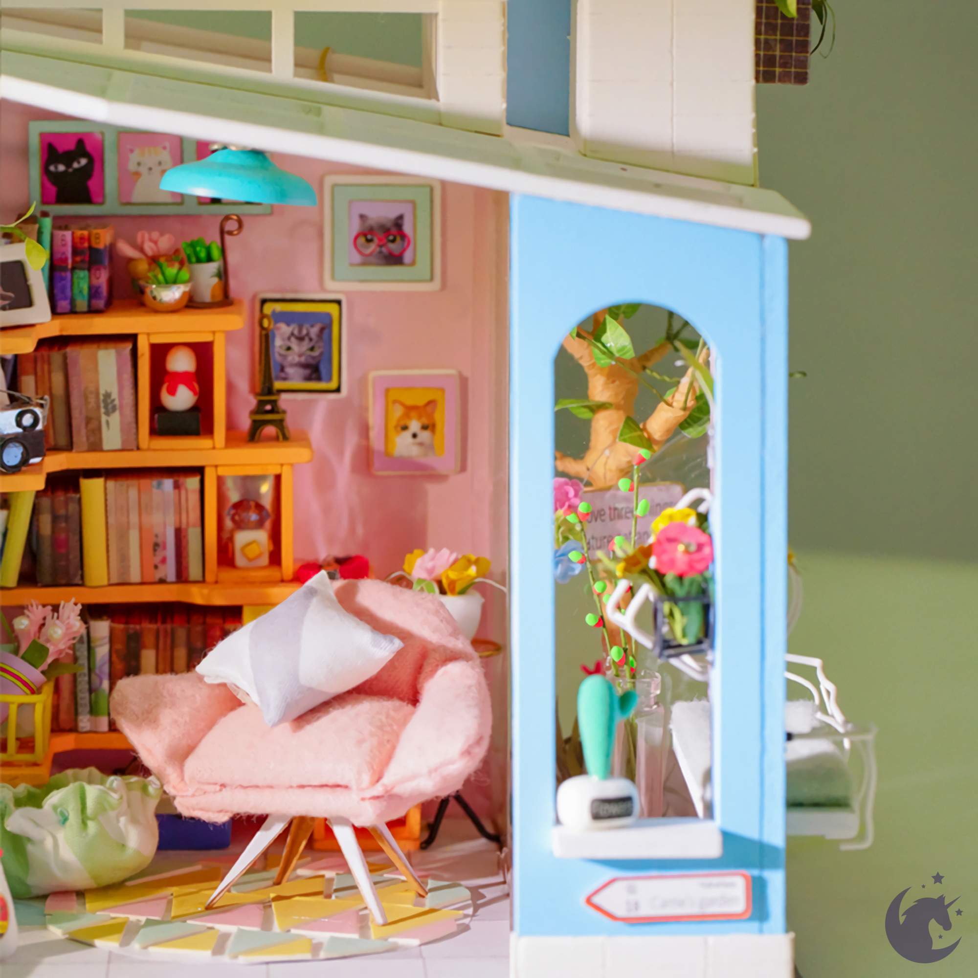 unicorntoys rolife robotime diy miniature dollhouse dg12 Dora's Loft diorama craft kit