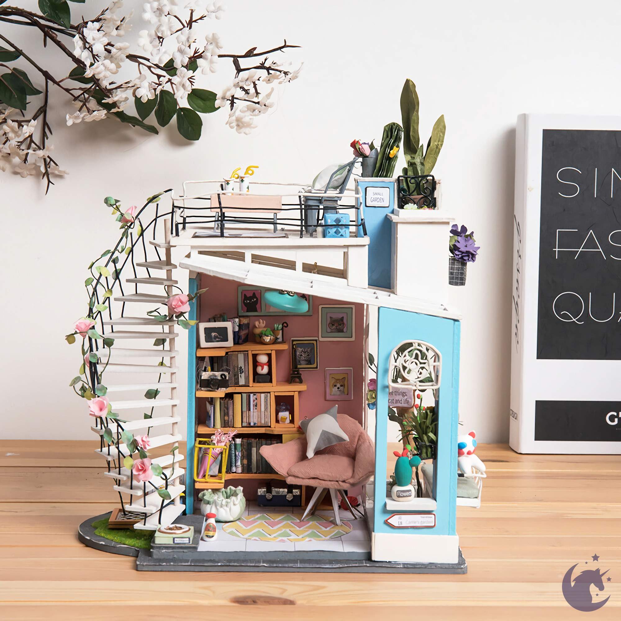 Dora s Loft Robotime DG12 DIY 1 24 Dollhouse Miniatures Kit