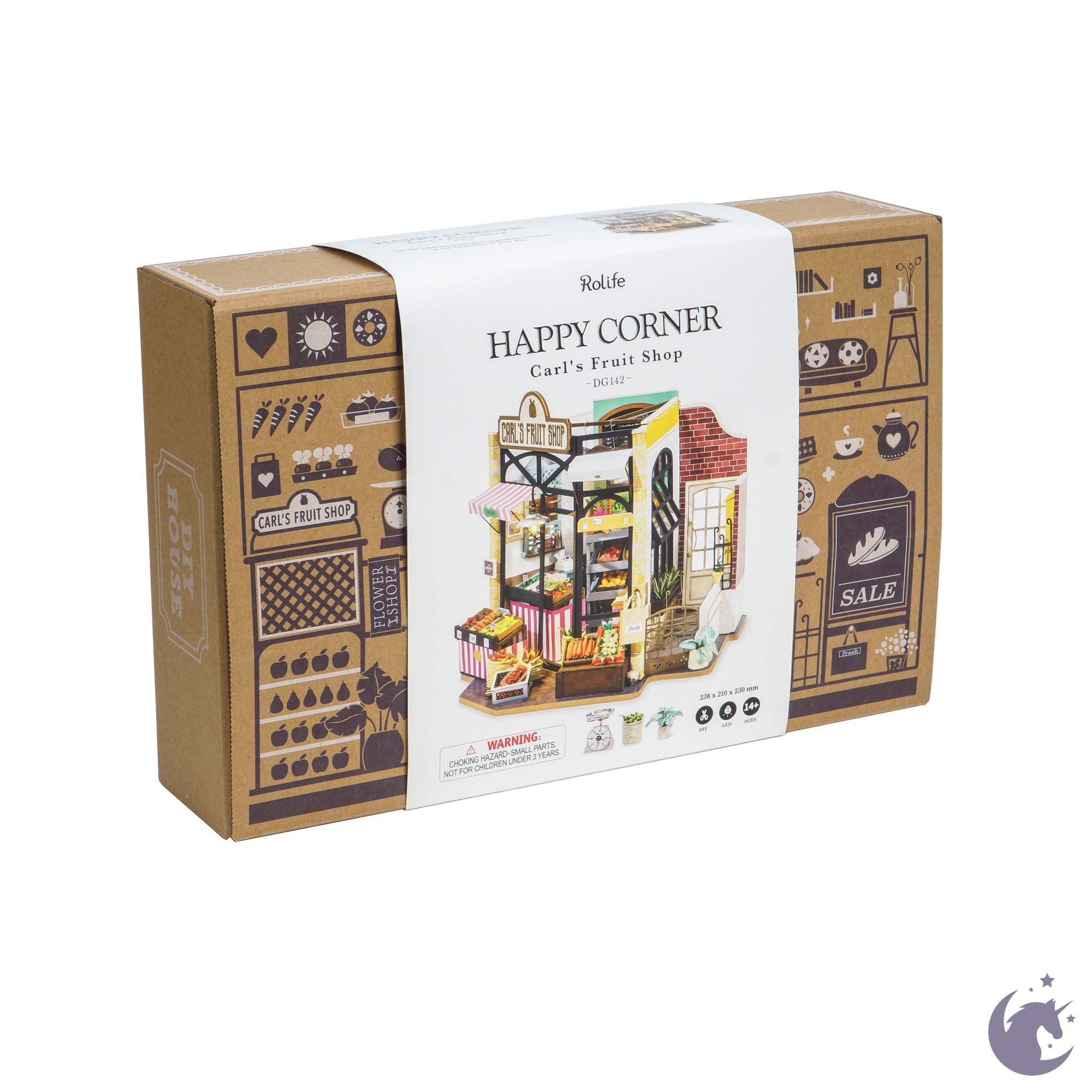 unicorntoys rolife robotime diy miniature dollhouse dg142 Carl's fruit shop diorama craft kit