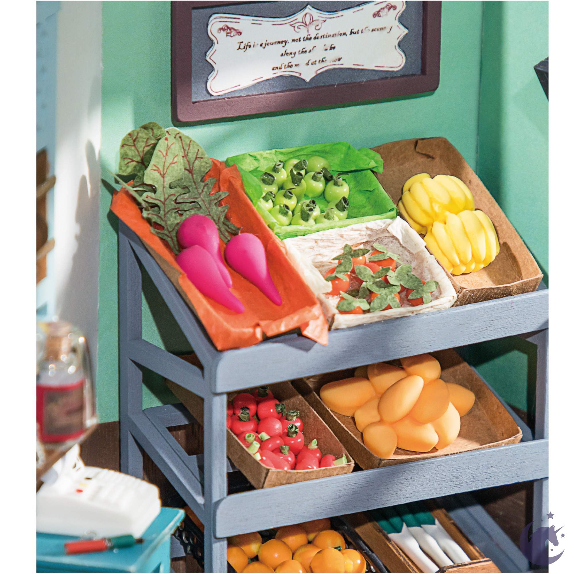 unicorntoys rolife robotime diy miniature dollhouse dg142 Carl's fruit shop diorama craft kit