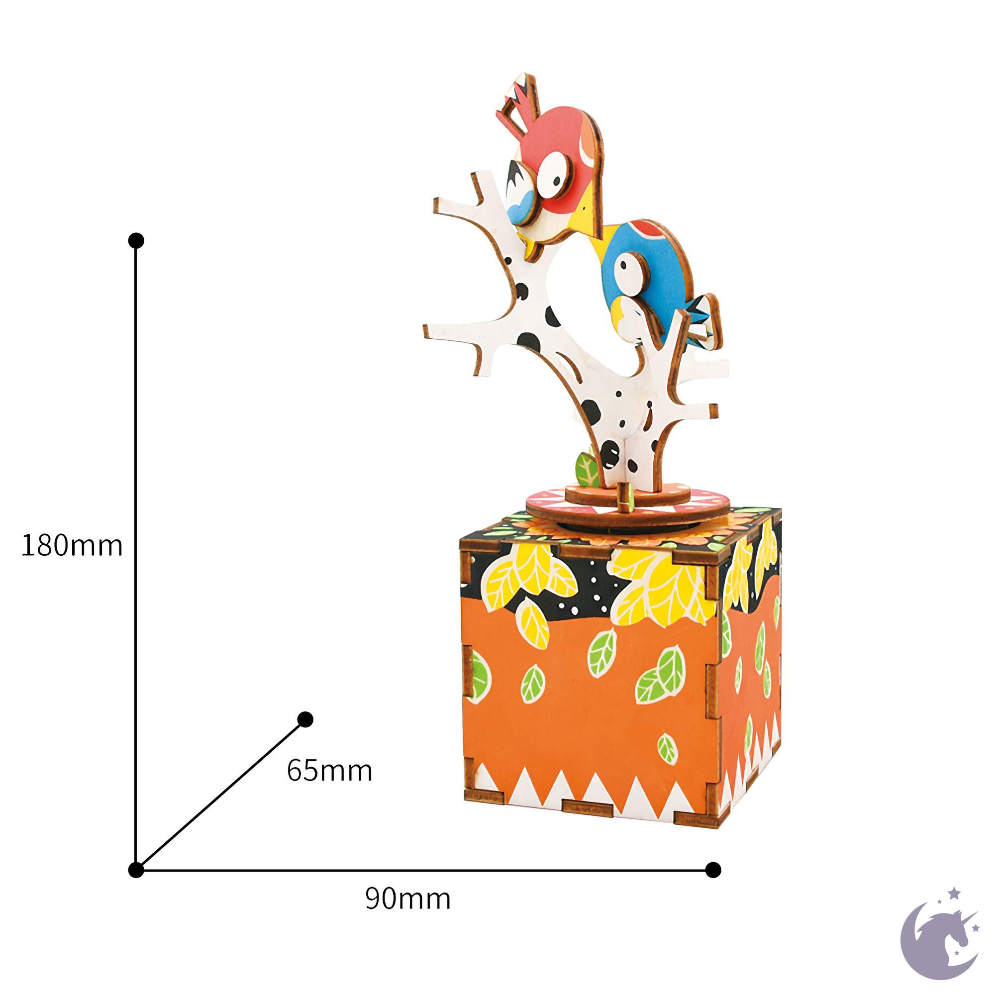 unicorntoys robotime rolife bird and tree diy music box 3d wooden puzzle birthday gift kits for teens AM301