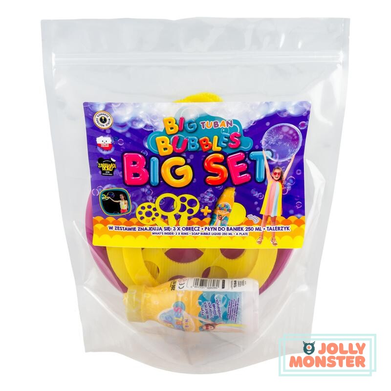 Tuban Bubble Big Set - 250 ml Bubble Liquid + Plate + 3 Bubble Rings