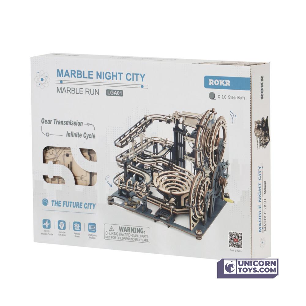 Marble Night City | Mechanical Marble Run Fortress | Robotime ROKR LGA01 Marble Run Puzzle Kit