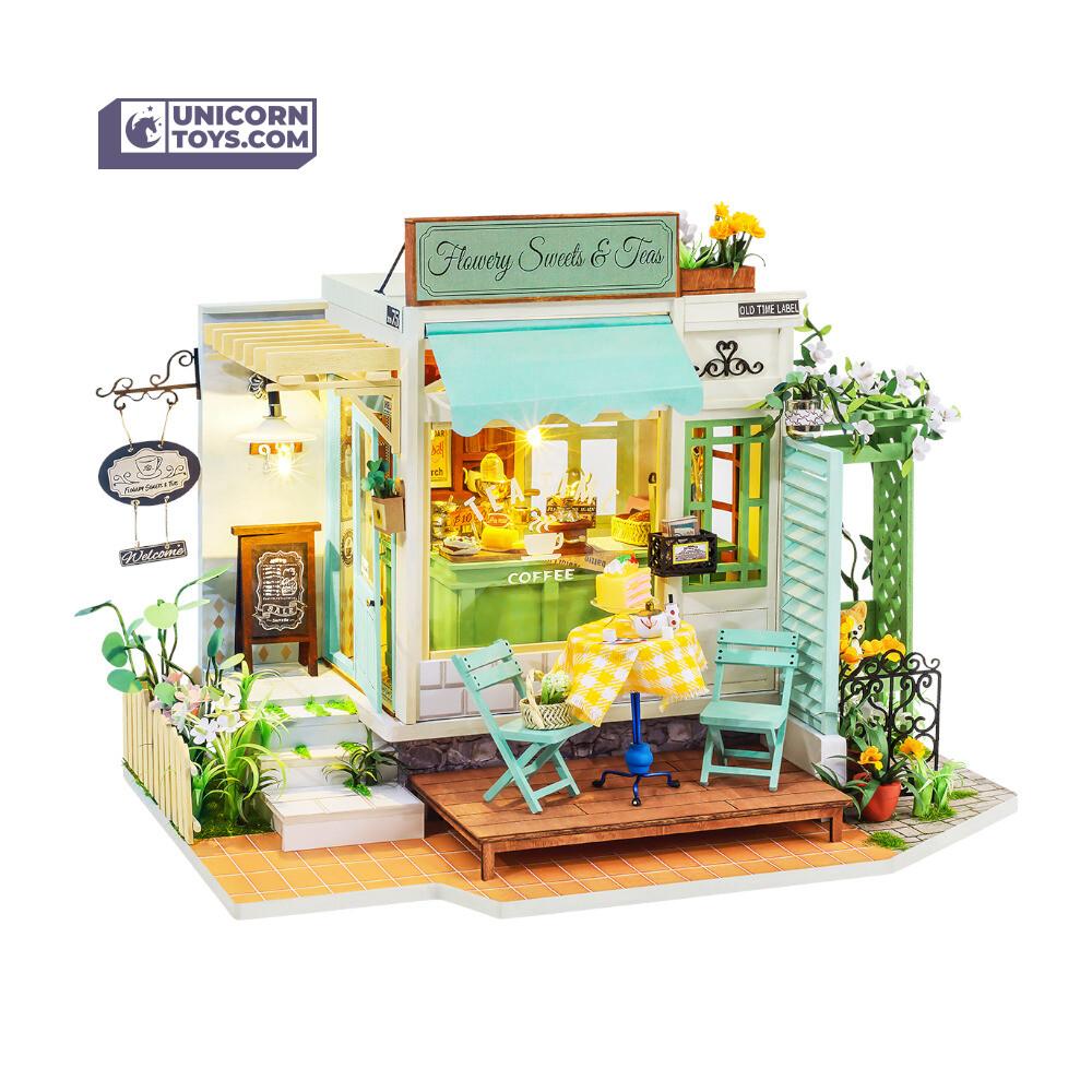 Flowery Sweets & Teas | Robotime DG146 DIY 1:24 Dollhouse Miniatures Kit
