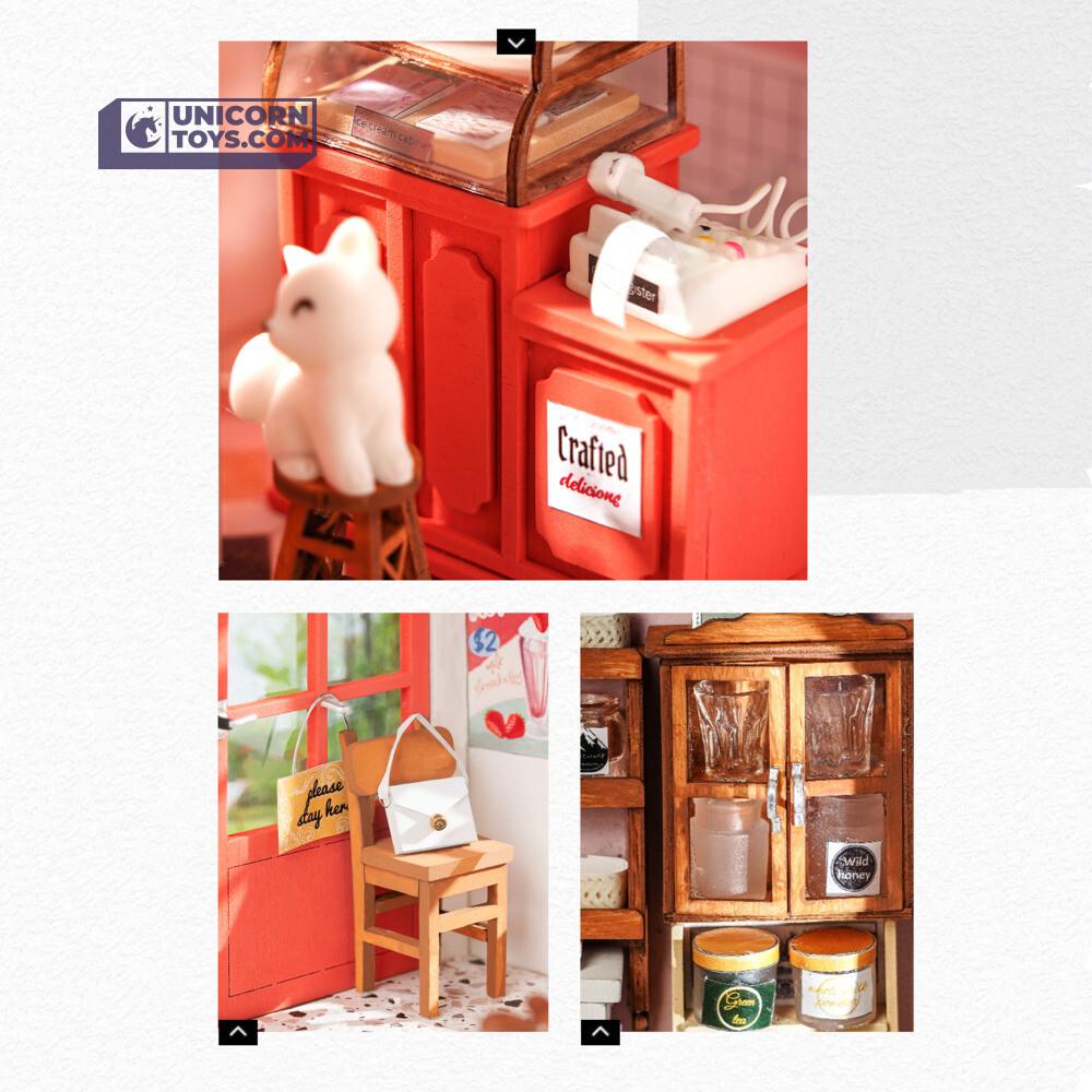 Honey Ice-cream Shop | Robotime DG148 DIY 1:24 Dollhouse Miniatures Kit