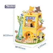 The Cat House | Robotime DG149 DIY 1:24 Dollhouse Miniatures Kit