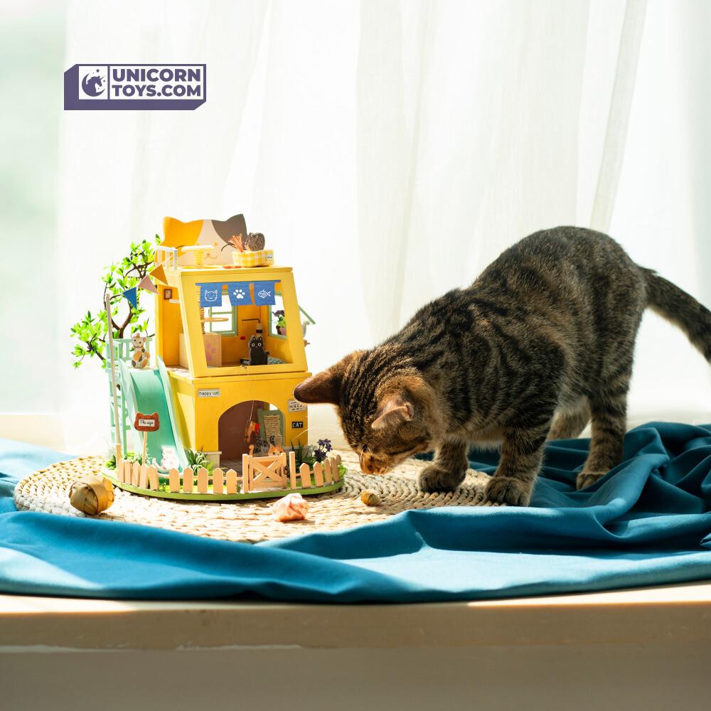 The Cat House Robotime DG149 DIY 1 24 Dollhouse Miniatures Kit