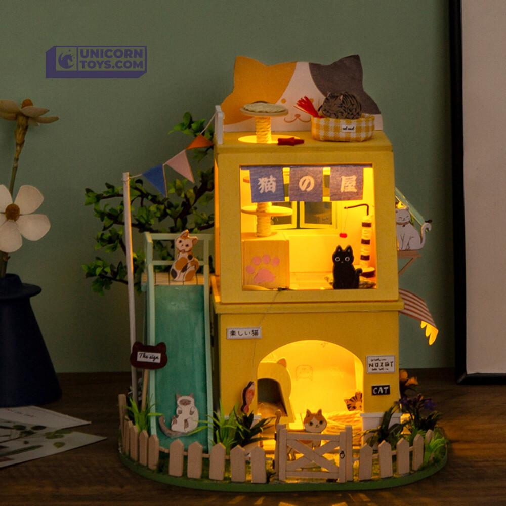 The Cat House | Robotime DG149 DIY 1:24 Dollhouse Miniatures Kit
