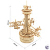 unicorntoys robotime rokr airplane control tower diy mechanical music box 3d wooden puzzle kit birthday gifts for teen AMK41