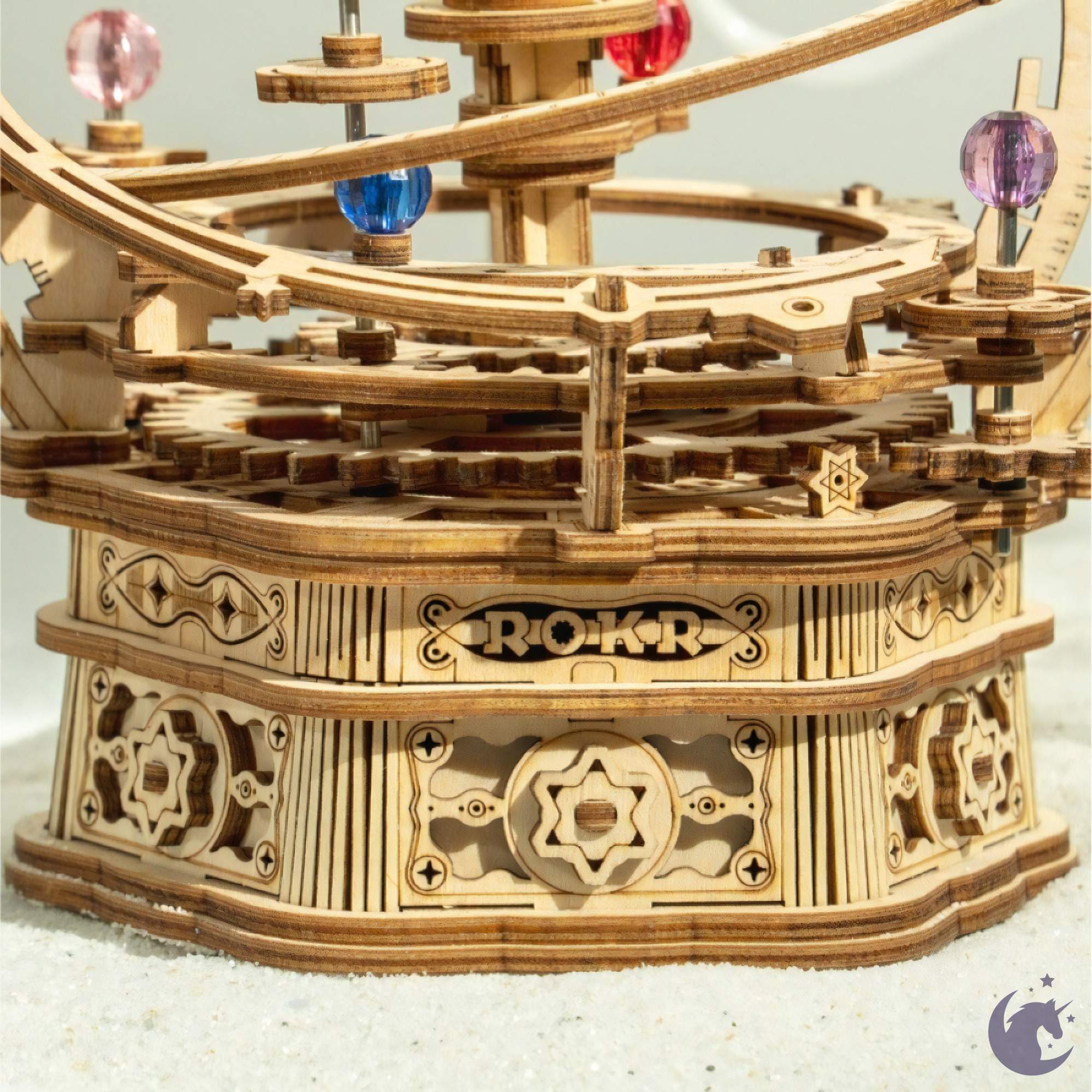 unicorntoys robotime rokr starry night diy mechanical music box 3d wooden puzzle kit birthday gifts for teen AMK51