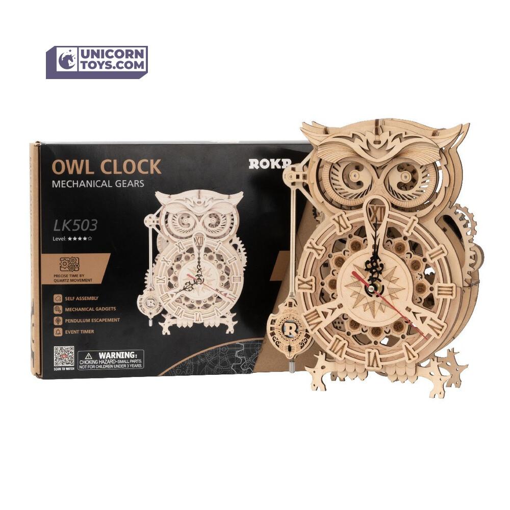 Mechanical Owl Clock | Robotime ROKR LK503 Mechanical Gears Puzzle Kit